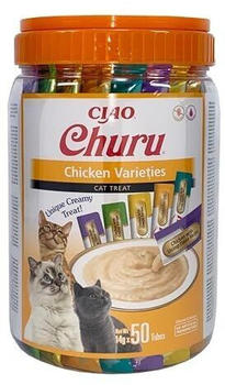 INABA Churu Katzen-Leckerlie verschiedenen Hühnersorten 50x14g