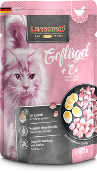 LEONARDO Cat Food Finest Selection Nassfutter Geflügel + Ei