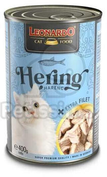 LEONARDO Cat Food Hering + extra Filet Nassfutter 400g