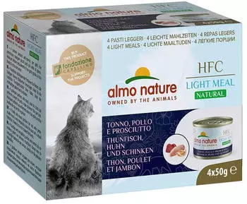 Almo Nature HFC Natural Light Meal Cat Wet food thuna/chicken/ham (4 x 50 g) Almo Nature HFC Natural Light Meal Cat Wet food thuna/chicken/ham (4 x 50 g)