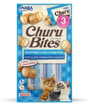 INABA Churu Bites Chicken Recipe Tuna with Scallop Wraps 3 x 10 g