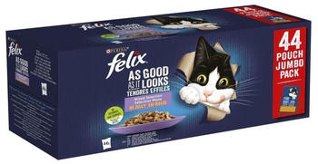 Felix Fantastic Favorite Selections in Gelatin Pack Jumbo Pack (44 x 85g)