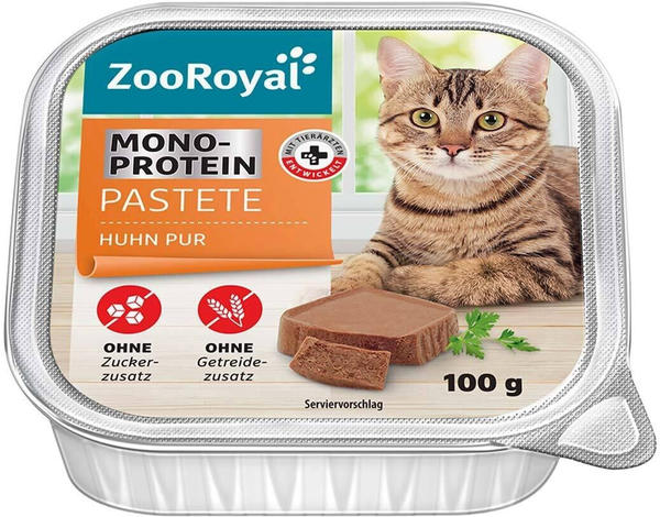 ZooRoyal Monoprotein Pastete Huhn Pur Katzen-Nassfutter 16x100g