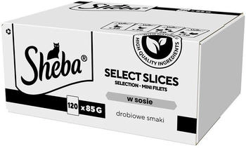 Sheba Select Slices in Sauce mit Ente, Huhn, Gefl&uuml;gel und Ente mit Pute 120x85