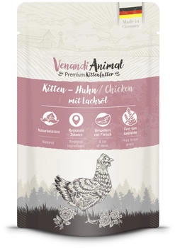 Venandi Animal Kitten Huhn mit Lachsöl Nassfutter 125g
