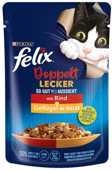 Felix Doppelt Lecker in Gelee Nassfutter Rind & Geflügel 85g