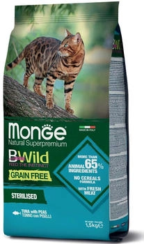 Monge Bwild Cat Grain Free Sterilised Tonno & Piselli 1,5 Kg.