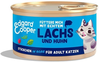 Edgard & Cooper Stückchen in Soße Lachs und Huhn 6 x 85g
