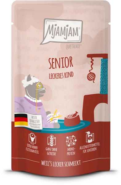 MjAMjAM Quetschie Senior leckeres Rind 12 x 125g