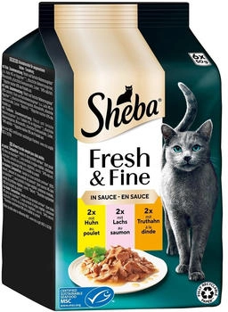 Sheba Fresh & Fine Sauce Huhn. Lachs & Truthahn 36 x 50g