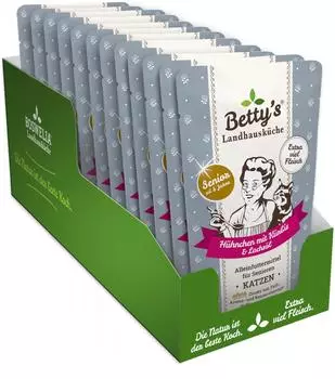 Betty's Landhausküche Katze Frischebeutel Rind pur mit Borretschöl 100g