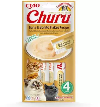 INABA Churu Tuna with Bonito Flakes 4 x 14g