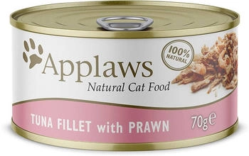 Applaws Thunfischfilet mit Garnelen in Brühe Dose 48x70g Applaws Thunfischfilet mit Garnelen in Brühe Dose 48x70g