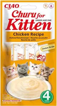 INABA Churu Kitten Chicken Hühnerleckerli für Kätzchen 4 x 14 g (75852)