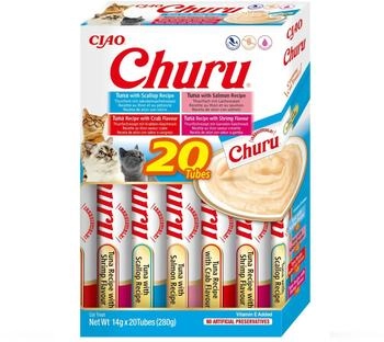 INABA Churu Cremiger Snack f&uuml;r Katzen mit Thunfisch und Meeresfr&uuml;chten 20x14g (EU125)