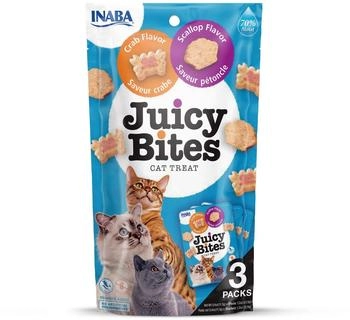 INABA Juicy Bites Katzen Leckerlie Jakobsmuschel und Krabbe 3 x 11,3 g (63894)