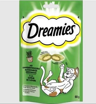 Dreamies Katzensnacks Catnip mit Katzenminze Geschmack 18x60g Au&szlig;en knusprige & innen cremige Katzenleckerlis