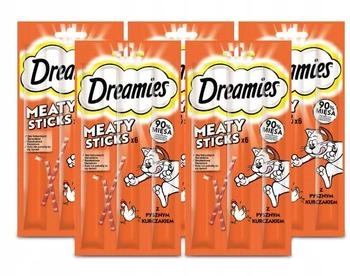 Dreamies Meaty Sticks Katzensnack mit Huhn Belohnung für verspielte Samtpfoten 5 x 30g (5 x 6 Stück)