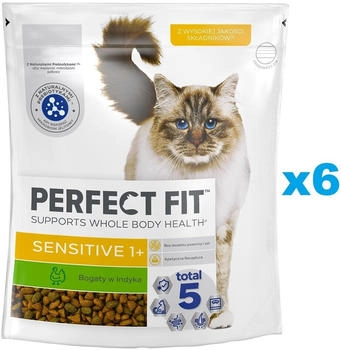 Perfect Fit Cat Sensitive 1+ Trockenfutter Truthahn 6x750g