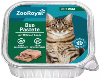 ZooRoyal Katzenfutter Wildpastete auf Aspik 16er Pack (16 x 100g)
