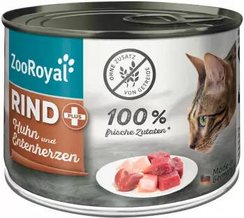 ZooRoyal Rind + Huhn & Entenherzen 6x200g