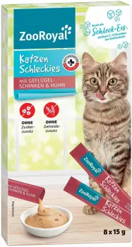 ZooRoyal Katzenschleckies mit Huhn und Schinken 8x15g