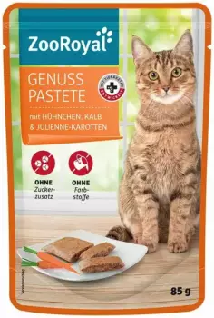 ZooRoyal Genuss Pastete mit Hühnchen Kalb und Julienne Karotten 24x85g
