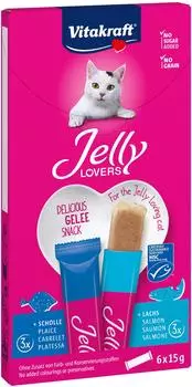 Vitakraft Jelly Lovers mit Lachs & Scholle Katzensnack (6 x 15 g)