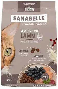 bosch Sanabelle x 400g Sensitive Lamm Katzentrockenfutter