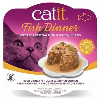 Catit (14,88 EUR/kg) Dinner Fisch mit Lachs & gr&uuml;nen Bohnen 80 g