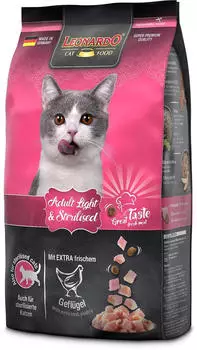 Leonardo LEONARDO Adult Light & Sterilised f&uuml;r Katzen 1,8kg kalorienreduziert mit frischem Gefl&uuml;gel Alleinfutter Made in Germany