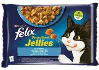 NESTLE POLSKA Felix SASZ Nassfutter f&uuml;r Katzen, 4 x 85 g, Rybne D&auml;nemark in