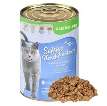 Lyra Pet Lecker.Pet Emily's Saftige Fleischmahlzeit mit Rind Gefl&uuml;gel & Fisch 6x400 g