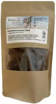 Wild & fein Frischfleischsticks Rind f&uuml;r Katzen 100g Katzensnack Leckerli