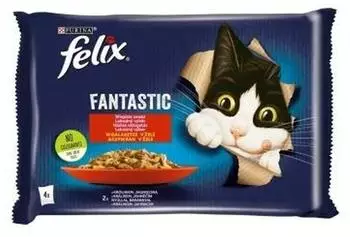 Felix FANTASTIC Geschmacksvielfalt vom Land Kaninchen und Lamm in Gelee 4 x 85 g