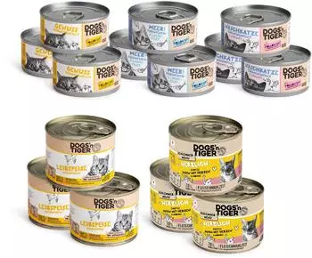 Dogs'n Tiger Dogs'n Tiger Adult Nassfutter Katze Mixpaket Top of the tops! 15 teilig