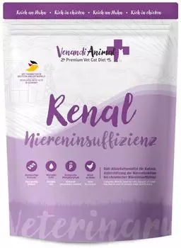 Venandi Animal Vet Premium Trockenfutter f&uuml;r Katzen Di&auml;t Renal Niereninsuffizienz Huhn 1er Pack (1 x 1,5kg) getreidefrei