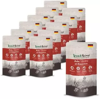 Venandi Animal Premium Nassfutter f&uuml;r Katzen Huhn als Monoprotein 12er Pack (12 x 125 g) getreidefrei Monoprotein