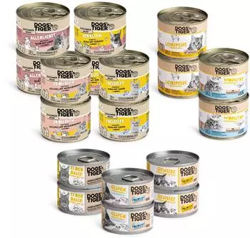 Dogs'n Tiger Dogs'n Tiger Adult Nassfutter Katze Mixpaket Lecker Hühnchen! 18 teilig