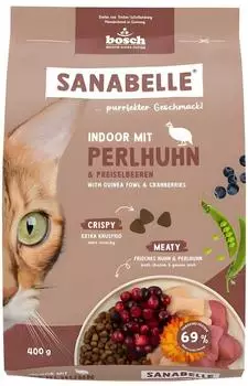 bosch Sanabelle x 400g Indoor mit Perlhuhn Katzentrockenfutter