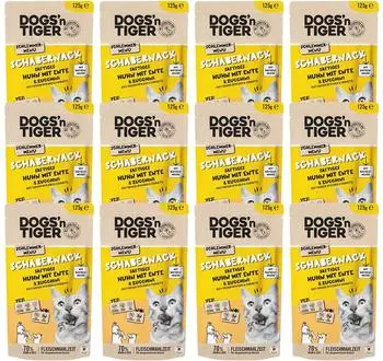 Dogs'n Tiger Dogs’n Tiger Schlemmermenü Adult Nassfutter für Katzen Katzenfutter Schabernack Huhn Ente & Zucchini 12x 125g