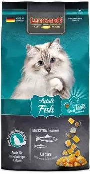 Leonardo LEONARDO Katzenfutter Adult Fish 1,8kg Beutel Lachs Trockenfutter f&uuml;r ausgewachsene Katzen Aller Rassen ab 1 Jahr leicht verdaulich Made in Germany