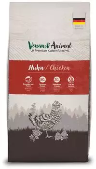 Venandi Animal Premium Trockenfutter f&uuml;r Katzen Huhn 1er Pack (1 x 6,5kg) getreidefrei mit viel frischem Fleisch