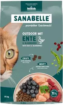 bosch Sanabelle x 8kg Outdoor mit Ente Katzentrockenfutter