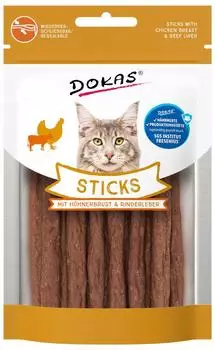 Dokas Cat Sticks mit H&uuml;hnerbrust & Rinderleber 12 x 60 g