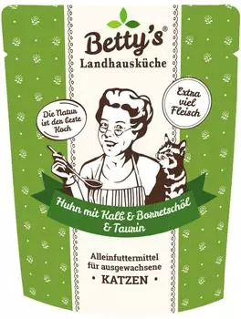 Betty's Landhausk&uuml;che Huhn mit Kalb & Borretsch&ouml;l Katzen-Nassfutter 250 g