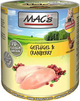 MAC's Tiernahrung MAC's Cat Geflügel & Cranberry 800g