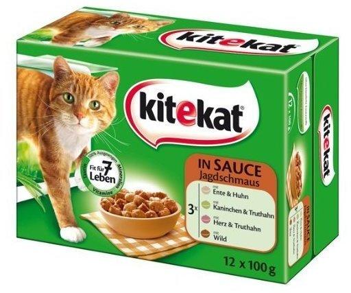 Kitekat Portionsbeutel 12-er Jagdschmaus in Soße (12 x 100 g)