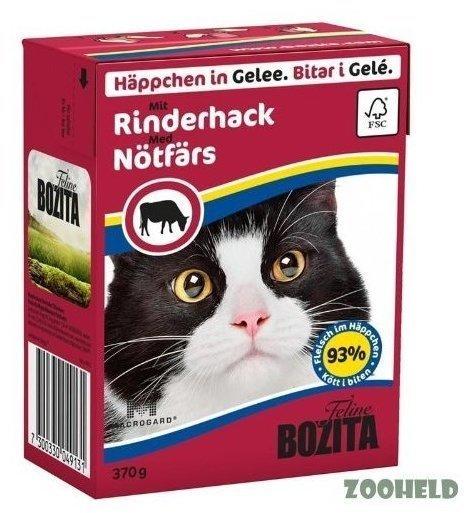 Bozita Häppchen in Gelee Rinderhack Katzen-Nassfutter 370g