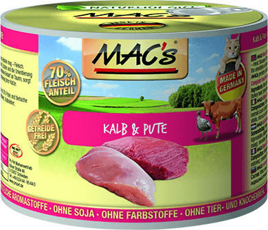 MAC's Tiernahrung MAC's Cat Kalb & Pute 400g